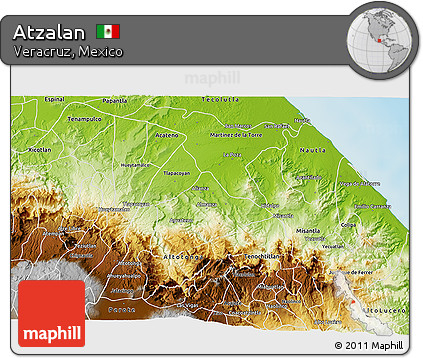 Physical 3D Map of Atzalan