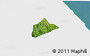 Satellite 3D Map of Atzalan, single color outside