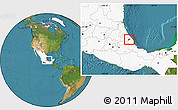 Satellite Location Map of Atzalan, highlighted country