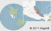 Savanna Style Location Map of Atzalan, highlighted country, highlighted parent region, hill shading