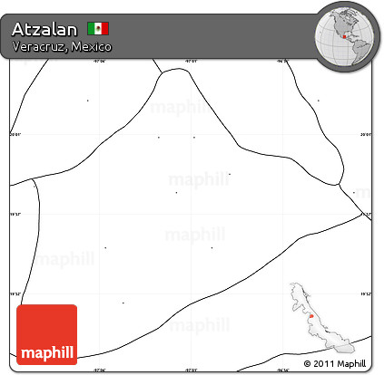Blank Simple Map of Atzalan, no labels