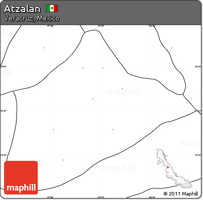 Blank Simple Map of Atzalan, no labels