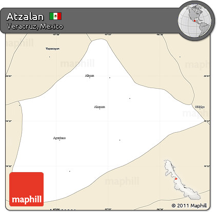 Classic Style Simple Map of Atzalan