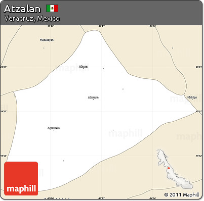 Classic Style Simple Map of Atzalan