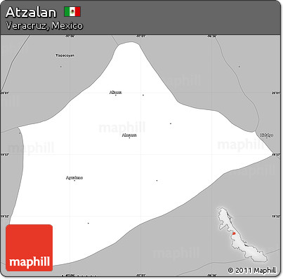 Gray Simple Map of Atzalan