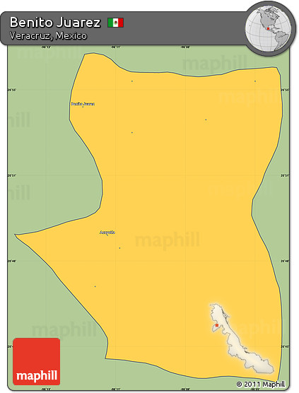 Savanna Style Simple Map of Benito Juarez, cropped outside