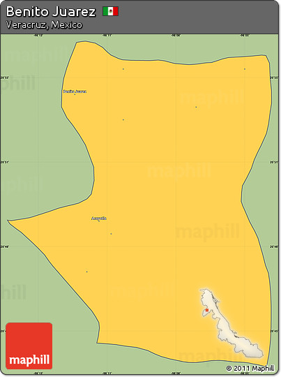 Savanna Style Simple Map of Benito Juarez, cropped outside