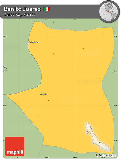 Savanna Style Simple Map of Benito Juarez