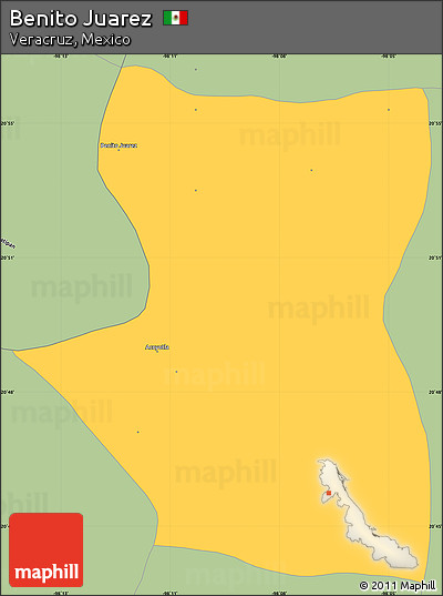 Savanna Style Simple Map of Benito Juarez