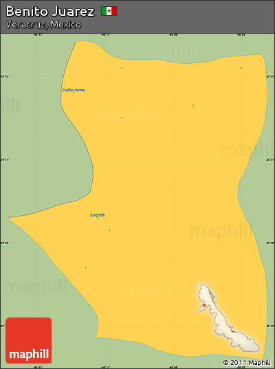 Savanna Style Simple Map of Benito Juarez, single color outside