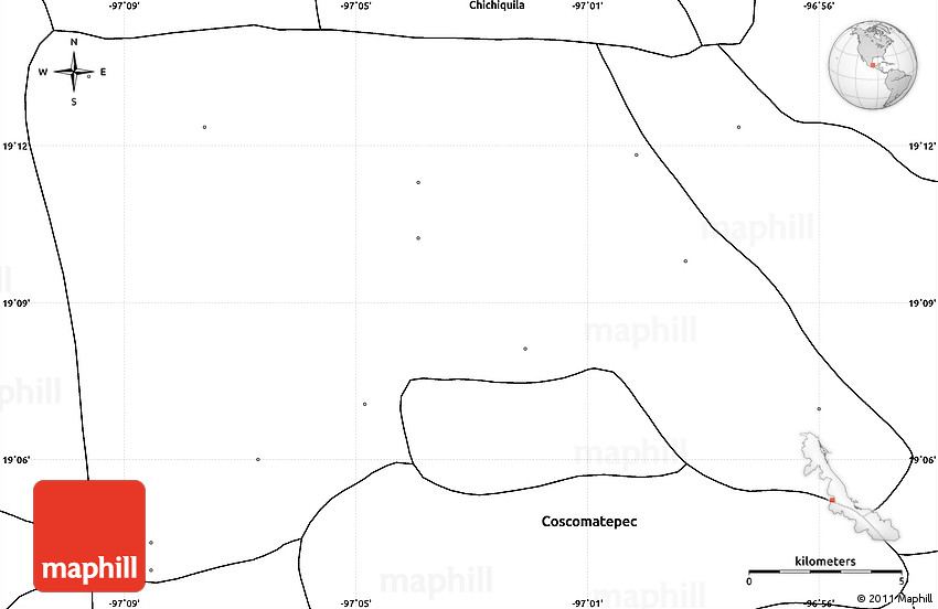 Blank Simple Map of Calcahualco