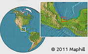 Satellite Location Map of Catemaco