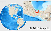 Shaded Relief Location Map of Catemaco