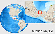 Shaded Relief Location Map of Chinameca