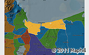 Political Map of Coatzacoalcos, darken