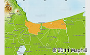 Political Map of Coatzacoalcos, physical outside