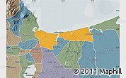 Political Map of Coatzacoalcos, semi-desaturated