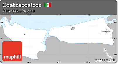 Gray Simple Map of Coatzacoalcos, single color outside