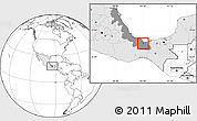 Blank Location Map of Cosoleacaque, highlighted country, highlighted parent region