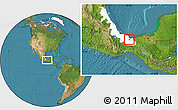 Satellite Location Map of Cosoleacaque, highlighted parent region