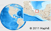 Shaded Relief Location Map of Cosoleacaque, highlighted parent region