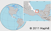 Gray Location Map of Ixhuatlan del Sureste, highlighted parent region