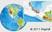 Physical Location Map of Ixhuatlan del Sureste, highlighted country, highlighted parent region