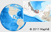Shaded Relief Location Map of Ixhuatlan del Sureste, highlighted country, highlighted parent region