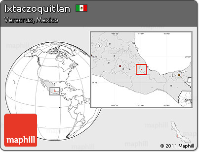 Blank Location Map of Ixtaczoquitlan, highlighted country