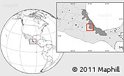 Blank Location Map of Ixtaczoquitlan, highlighted country, highlighted parent region