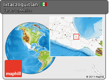 Physical Location Map of Ixtaczoquitlan, highlighted country