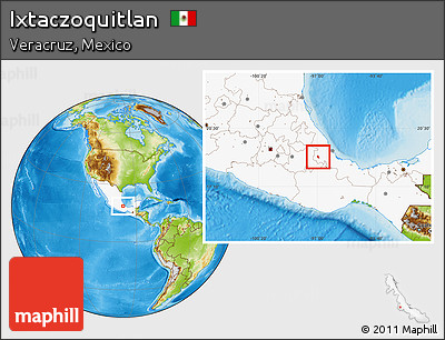 Physical Location Map of Ixtaczoquitlan, highlighted country
