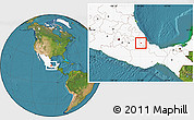 Satellite Location Map of Ixtaczoquitlan, highlighted country