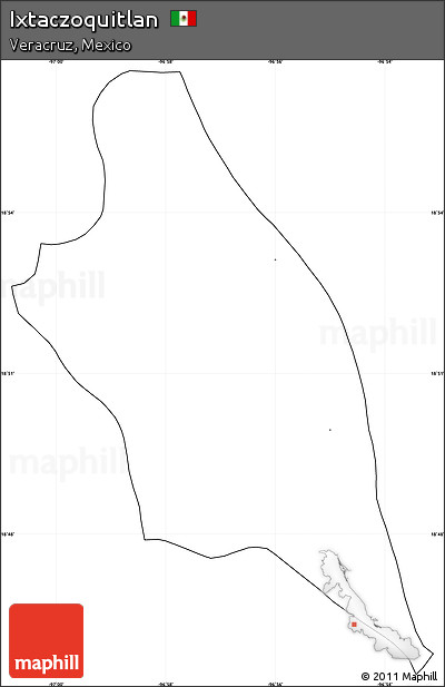 Blank Simple Map of Ixtaczoquitlan, cropped outside, no labels