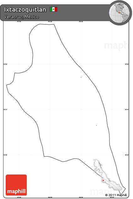 Blank Simple Map of Ixtaczoquitlan, cropped outside, no labels