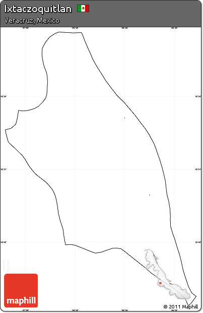 Blank Simple Map of Ixtaczoquitlan, cropped outside, no labels