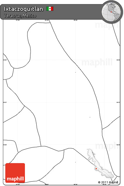 Blank Simple Map of Ixtaczoquitlan, no labels