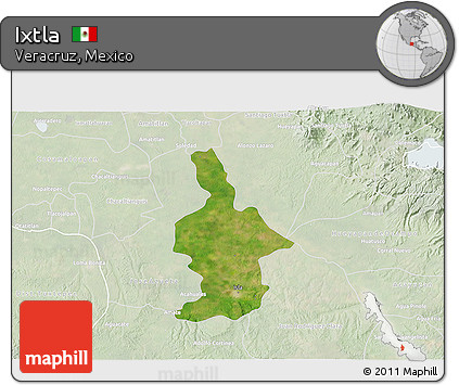 Satellite 3D Map of Ixtla, lighten