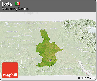 Satellite 3D Map of Ixtla, lighten