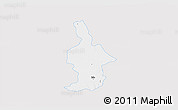 Silver Style 3D Map of Ixtla, single color outside