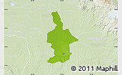 Physical Map of Ixtla, lighten
