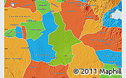Physical Map of Ixtla, political outside
