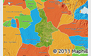 Satellite Map of Ixtla, political outside