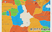 Shaded Relief Map of Ixtla, political outside