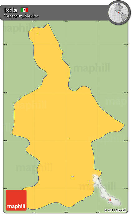 Savanna Style Simple Map of Ixtla, cropped outside