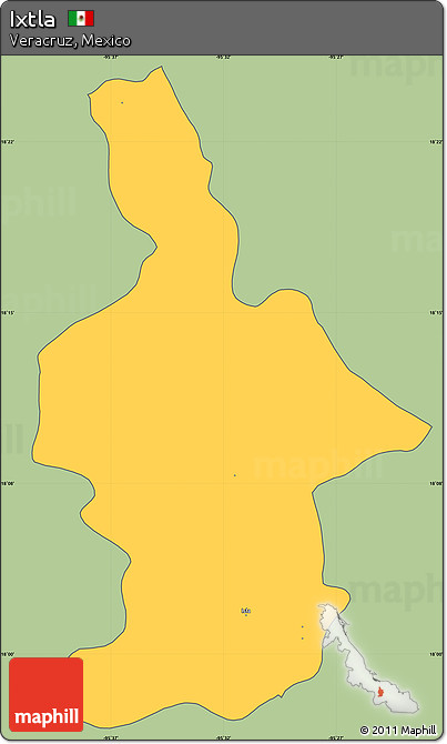 Savanna Style Simple Map of Ixtla, cropped outside