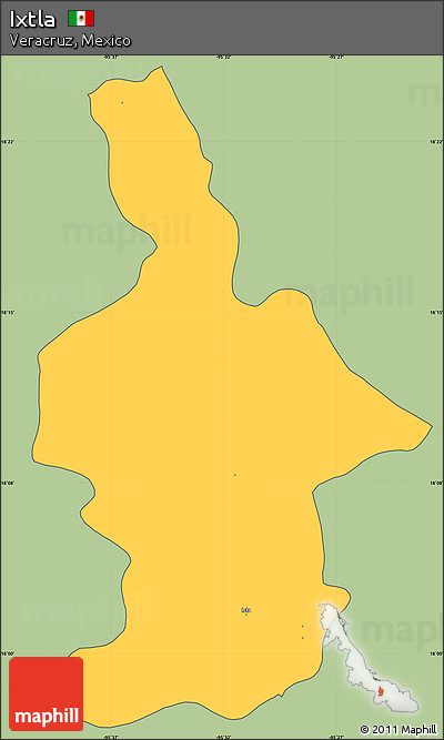 Savanna Style Simple Map of Ixtla, cropped outside