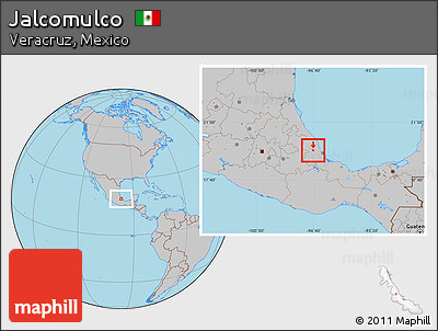 Gray Location Map of Jalcomulco
