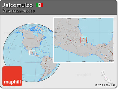 Gray Location Map of Jalcomulco