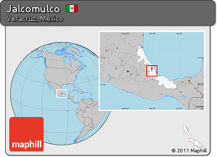 Gray Location Map of Jalcomulco, highlighted parent region
